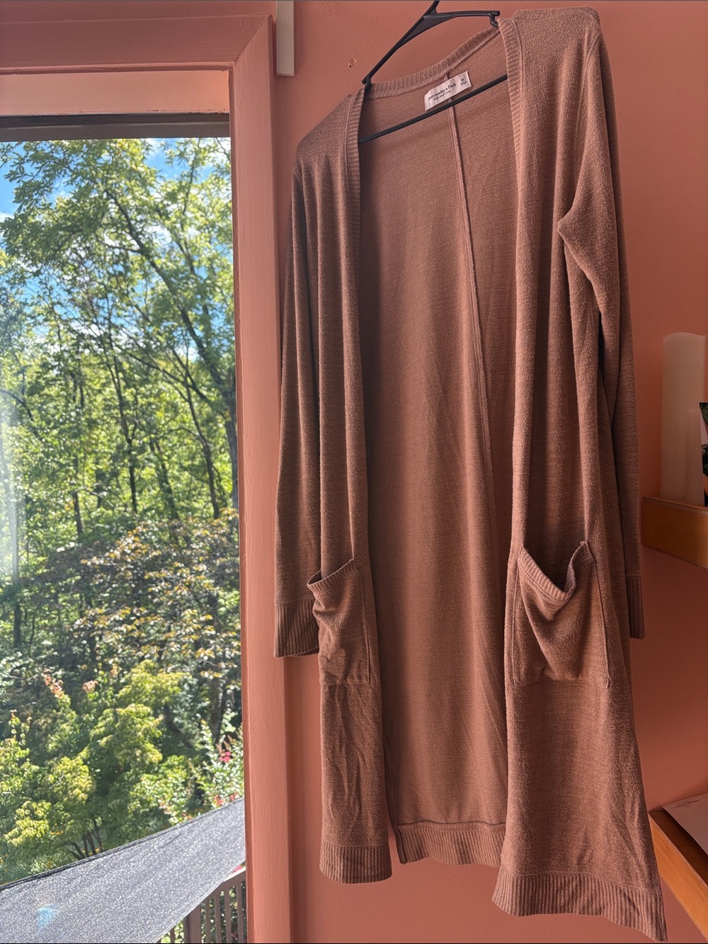 Abercrombie & Fitch Soft A&F Cozy Cardigan in Dusty Rose